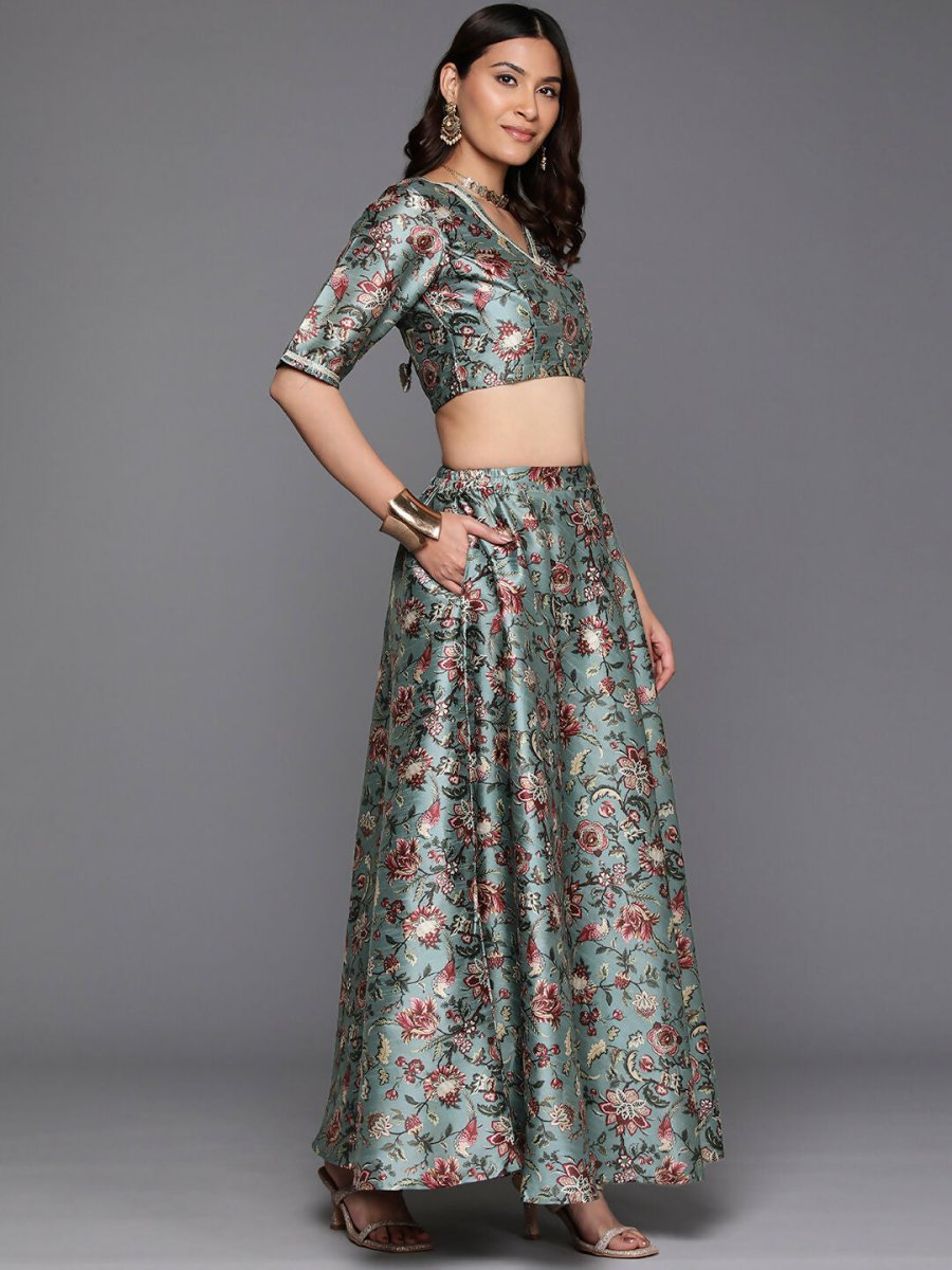 Ahalyaa women's wear Traditional wear lehenga choli - Green | Swadesiicart