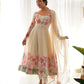 Joban Fashion Cream Kurta Set Organza Sequin Embroidery Work - Swadesiicart