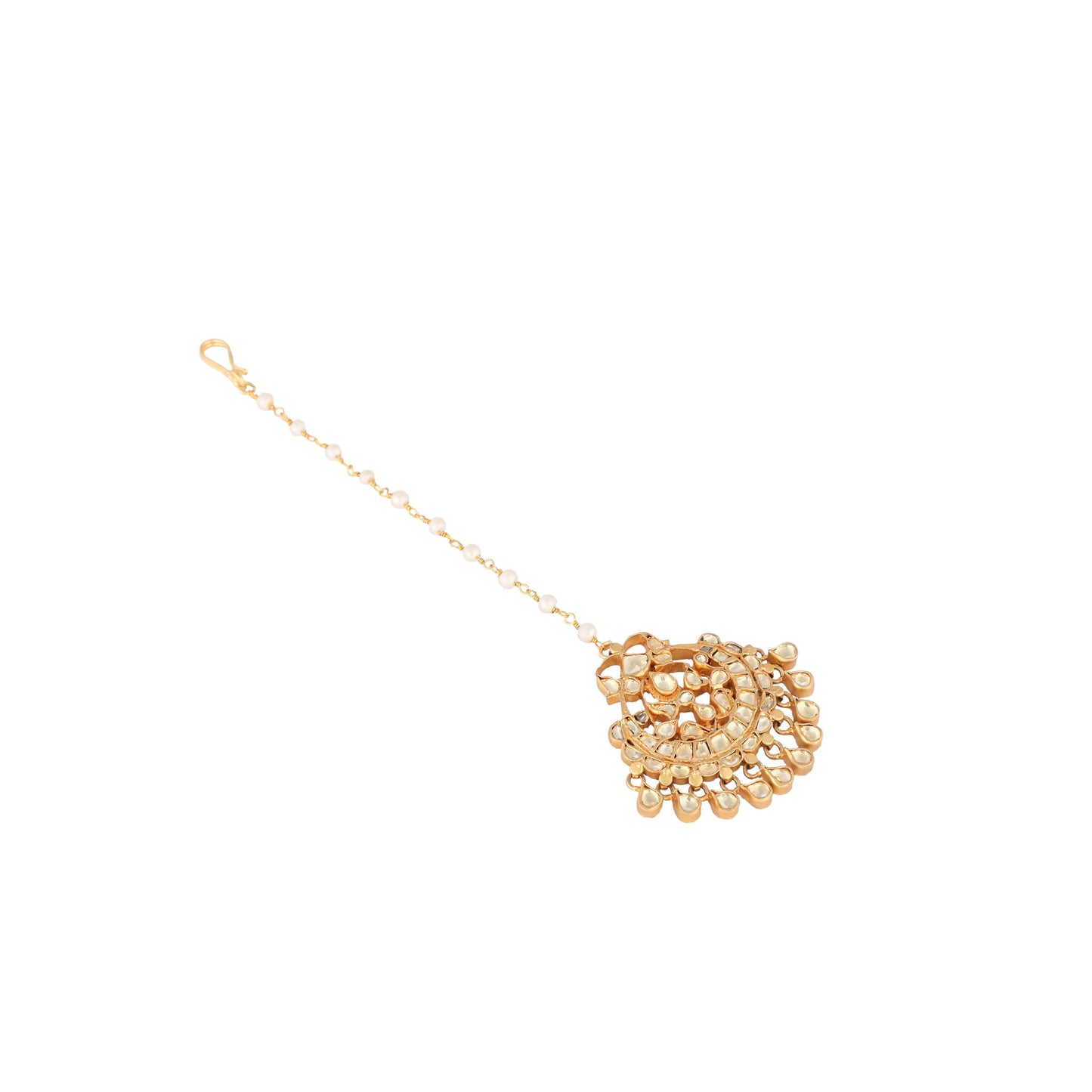 Nuyug 22K Gold Plated Kundan Drop Maang Tikka | Swadesiicart