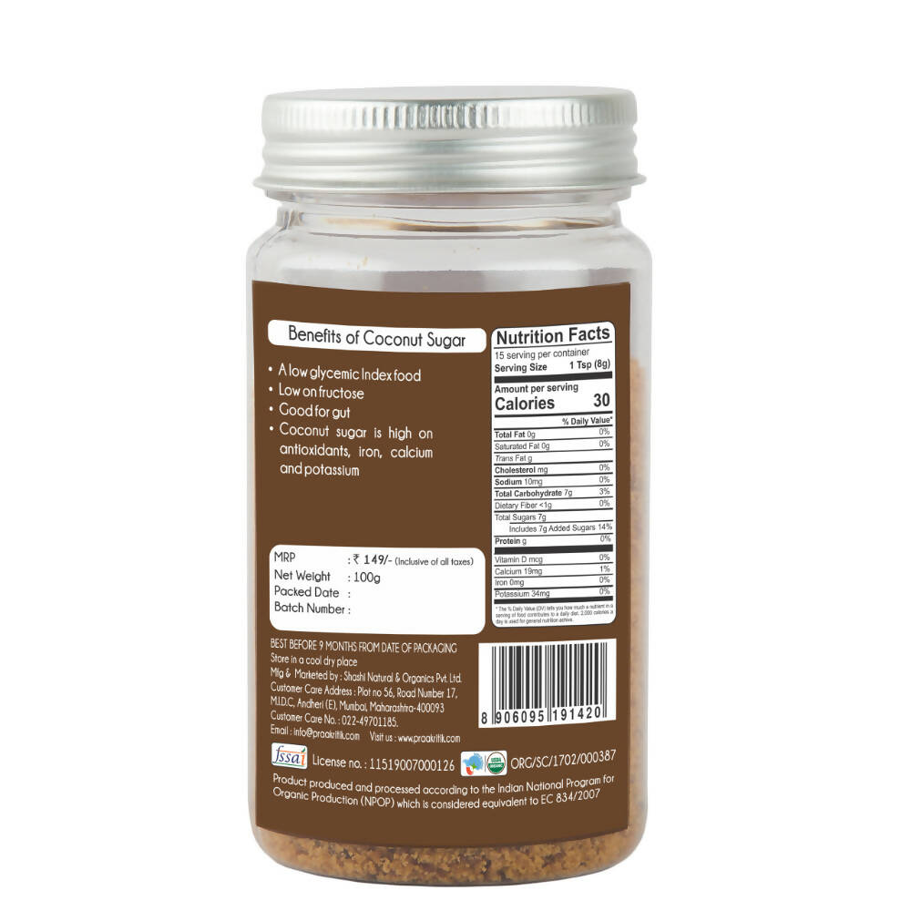 Praakritik Organic Coconut Sugar - Swadesiicart