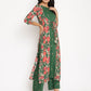 Ahalyaa Women's Green Rayon Printed Kurta Palazzo Set | Swadesiicart