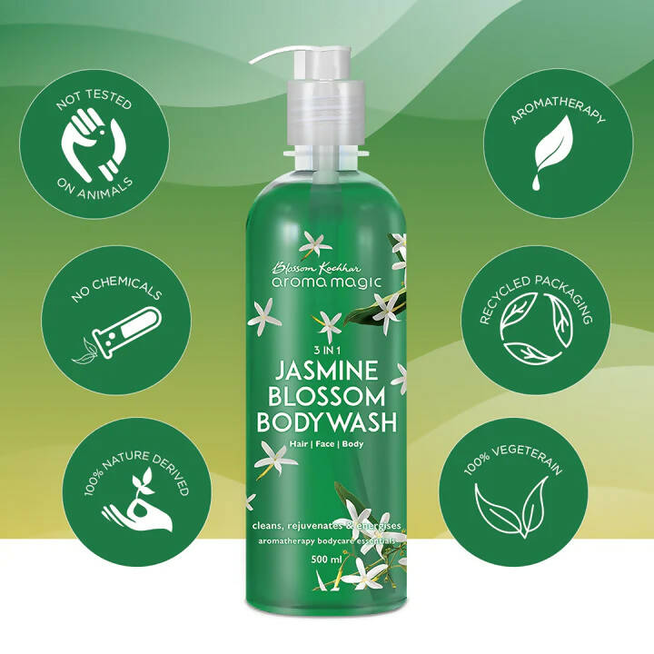 Blossom Kochhar Aroma Magic 3-in-1 Jasmine Blossom Body Wash | Aromatherapy Body Wash for Relaxation & Soft Skin - Swadesiicart
