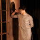 Grey Viscose Chikankari Embroidery Work Men's Kurta Set - Mahotsav | Swadesiicart