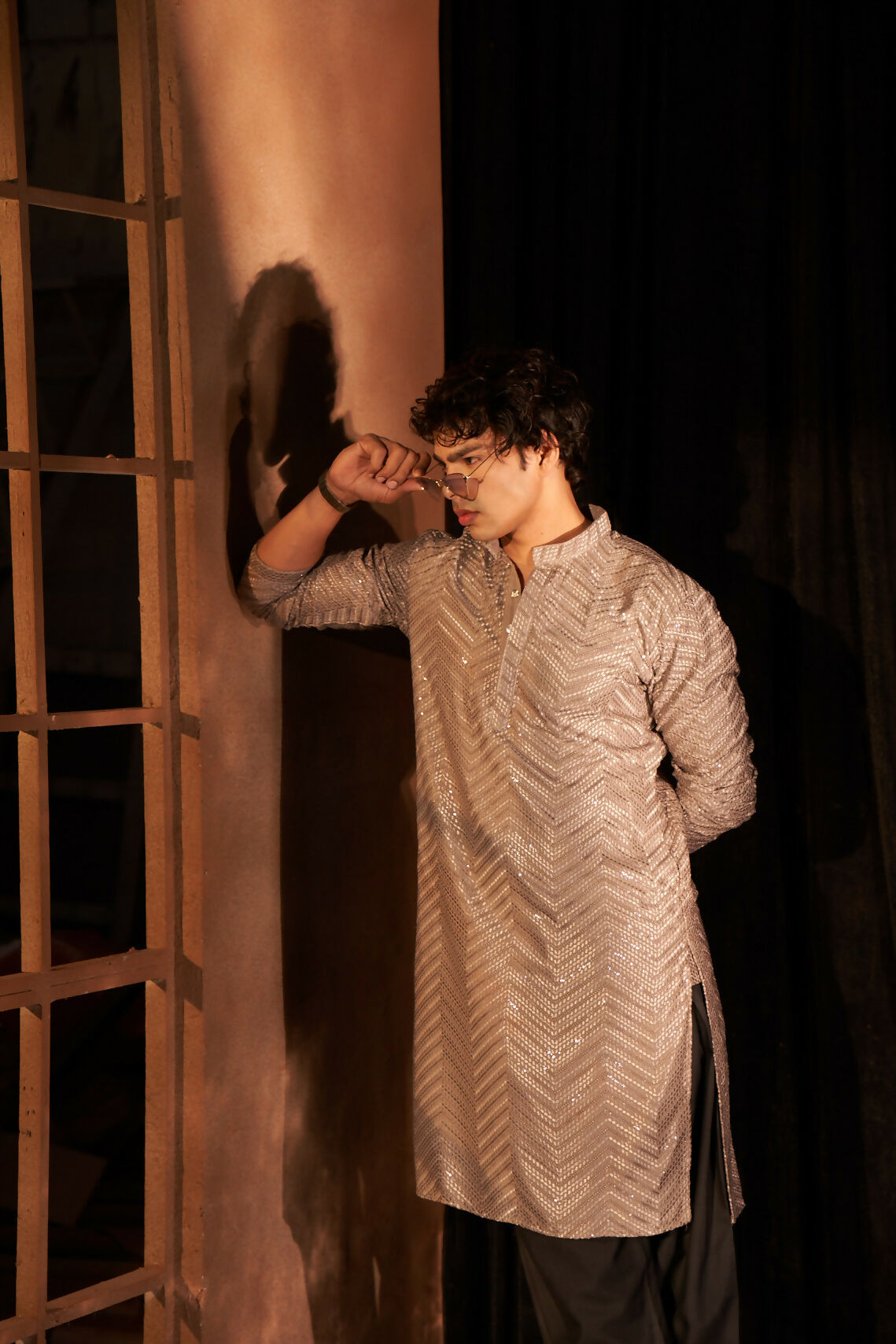 Grey Viscose Chikankari Embroidery Work Men's Kurta Set - Mahotsav | Swadesiicart