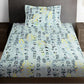 Story@home Arena Grey & Blue Floral Printed 180 TC Bedsheet & Pillow Covers - Swadesiicart