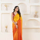 Yellow Satin Pedding Designer, Printed Party Wear Ready To Wear Saree - Femina | Swadesiicart