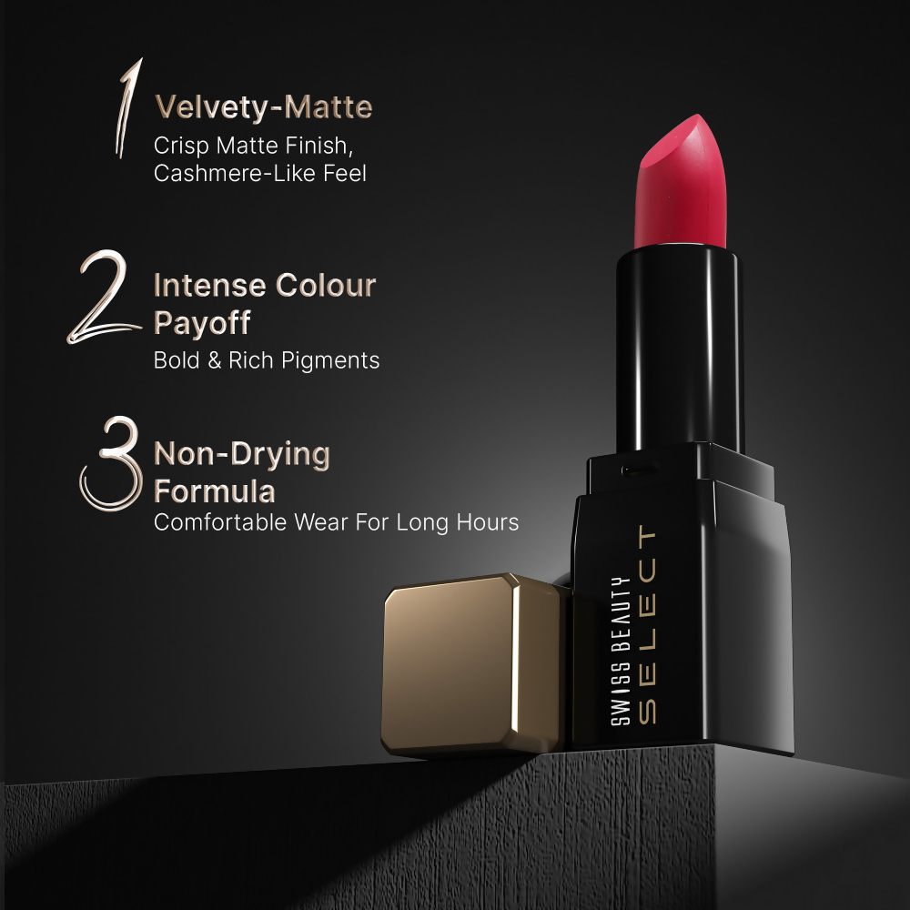 Swiss Beauty Select Dare To Matte Lipstick - 6 Delight Plum | Swadesiicart