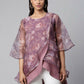 Ahalyaa Women Mauve Organza Digital Printed Tunic | Swadesiicart