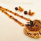 Blue Kemp Peacock Long Necklace Set