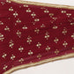 Ahalyaa Women's Maroon Georgette Gold Foil Print Ready to Wear Saree | Swadesiicart