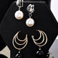 VOJ Set Of 2 Korean Drop Earrings - Gold-Polished With Black Pearl and Silver Plated With White Pearl Earrings - VOJ (Valley Of Jewellery)