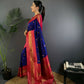 Joban Fashion Banarasi Navy Blue Woven Soft Silk Saree | Swadesiicart
