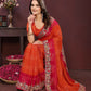 Ai Fashion Orange Georgette Digital Print Party Wear Saree