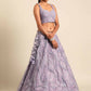 House of Panchhi Lavender Net Sequins and Zarkan embroidery Lehenga choli & Dupatta | Swadesiicart