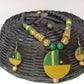 Terracotta Round Pendant Boho Style Medium Necklace Set With Hangings