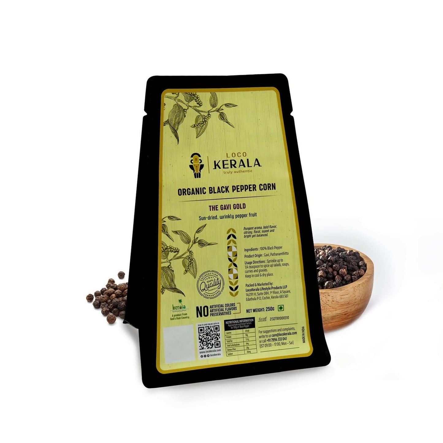 LocoKerala The Gavi Gold Organic Black Pepper Corn - LocoKerala
