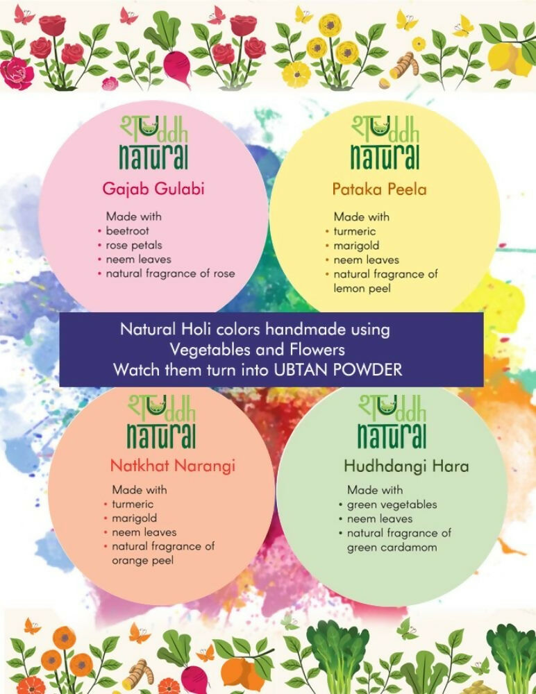 Shuddh Natural Ubtan Based Herbal Gulal and Ayurvedic Thandai Powder | Holi Gift Hamper | Swadesiicart