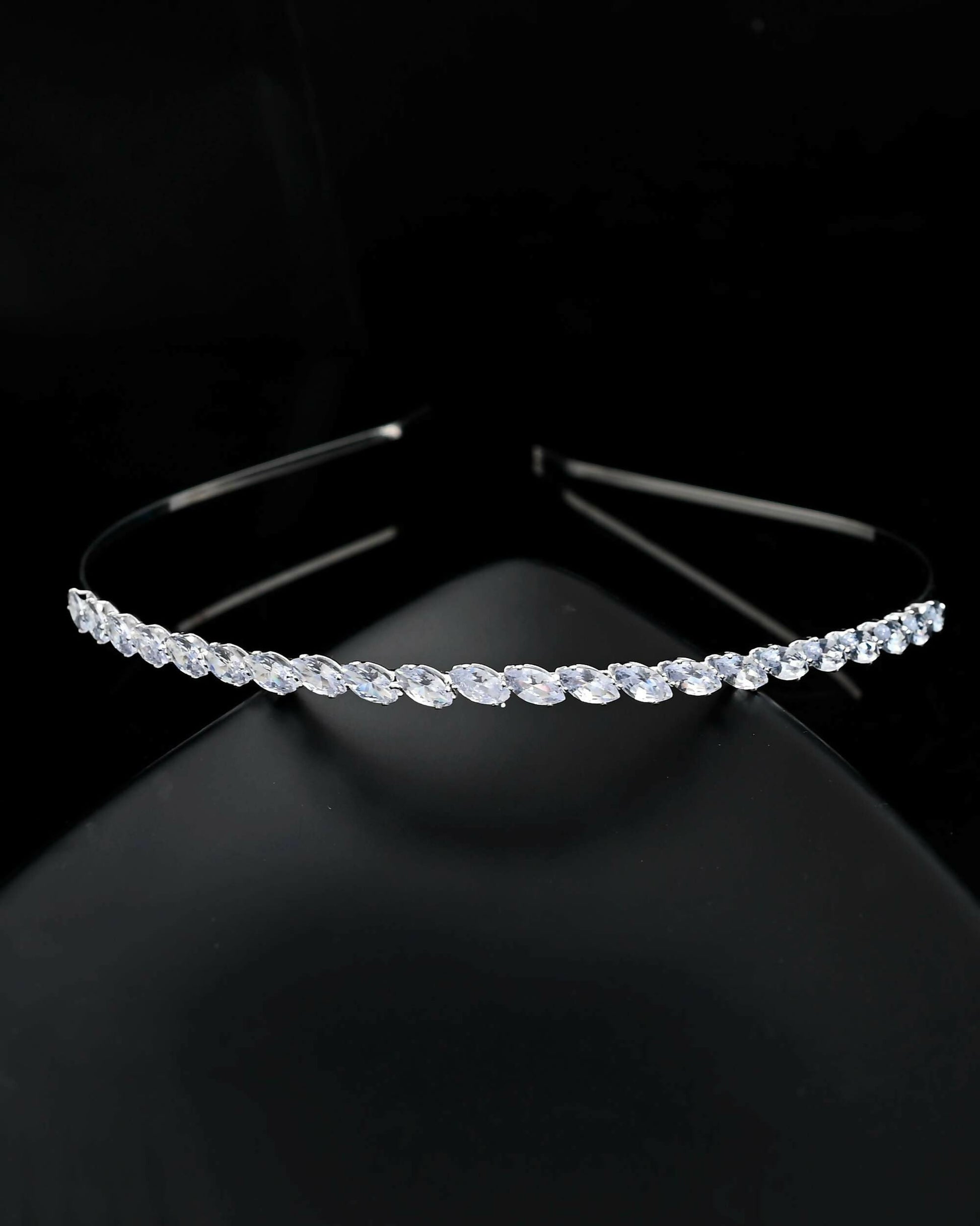 VOJ Silver Plated AD Studded Hairband | Swadesiicart