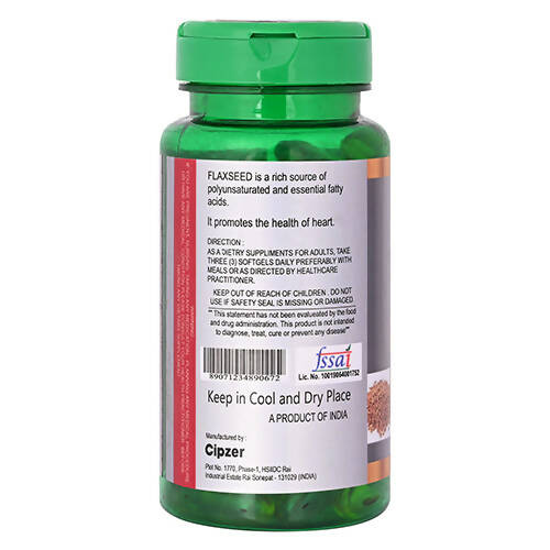 Cipzer Flaxseed Softgel Capsules - Swadesiicart