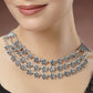 NVR Women's 3 Layered Floral Shape Artificial Beads German Silver Oxidised Necklace | Swadesiicart