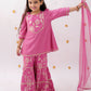 Lil Drama Khilkhilahat Pink Kurta Sharara With Dupatta Set For Girls | Swadesiicart