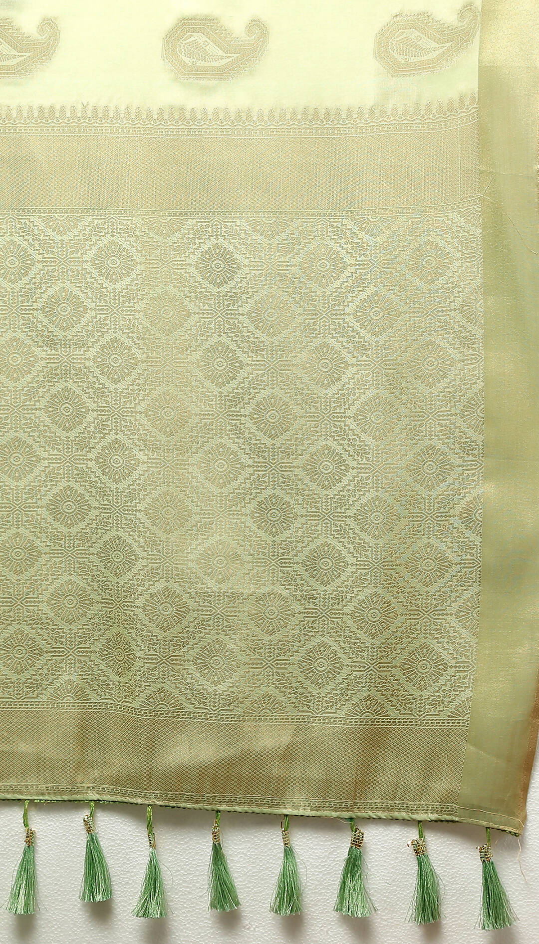 Lorenvalley Fashion Seagreen Cotton Woven Design with Zari Weaving Design Saree - Swadesiicart
