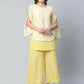 Ahalyaa Womens Yellow Crepe Printed Top Palazzo Set | Swadesiicart