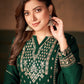 Myra Green Faux Georgette Embroidered Sharara Suit | Swadesiicart