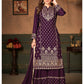 Myra Wine Faux Georgette Embroidered Sharara Suit | Swadesiicart