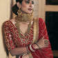 Wedding Designer Sequene Zari Resham Embroidery Red Georgette Lahengha Choli - Anbazaar | Swadesiicart
