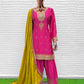 Aarshi Fashions Pink Chinon Wedding Suits
