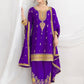 Aarshi Fashions Blue Chinon Wedding Suits