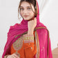 Aarshi Fashions Orange Chinon Wedding Suits