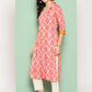Ahalyaa Women's Traditional wear Kurta - Orange | Swadesiicart
