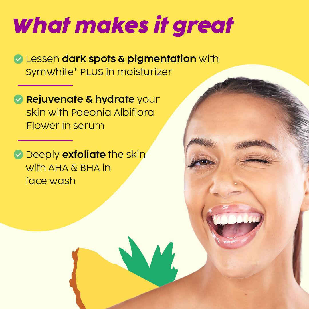 PLIX The Plant 2% Alpha Arbutin Depigmentation Combo For Dark Spot Removal With Cleanser, Face Serum & Cream | Swadesiicart