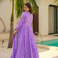 Aayaa Designer Printed Muslin Suit - Purple