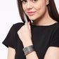 Priyaasi Women German Silver/Oxidized Cuff Bracelet - Noz2Toz