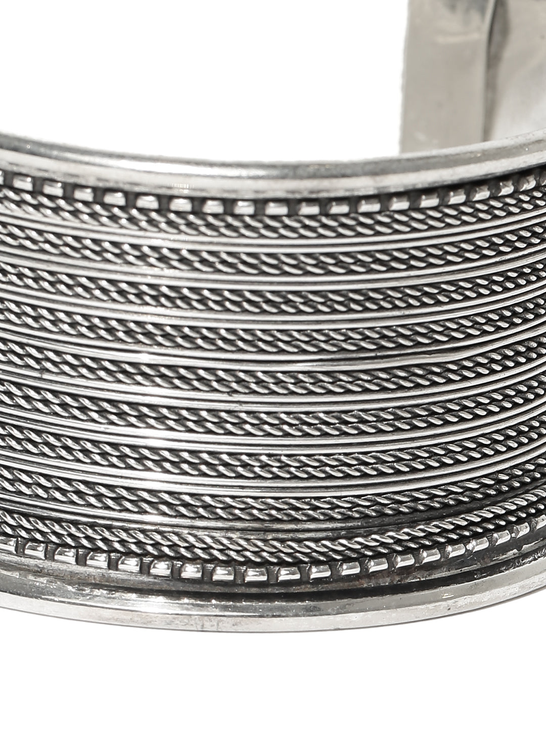 Priyaasi Women German Silver/Oxidized Cuff Bracelet - Swadesiicart