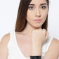Priyaasi Stylish Black Carved Hand Cuff Bracelet For Girls & Women - Swadesiicart