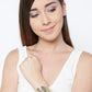 Priyaasi German Silver Gold-Polished Hand Cuff Bracelet For Girls And Women - Noz2Toz