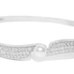 Priyaasi Women Silver-Plated American Diamond and Pearls Studded Bracelet - Swadesiicart