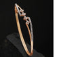 Priyaasi Women Silver Plated Sparkling American Diamond Studded Party Wear Openable Bracelet - Noz2Toz