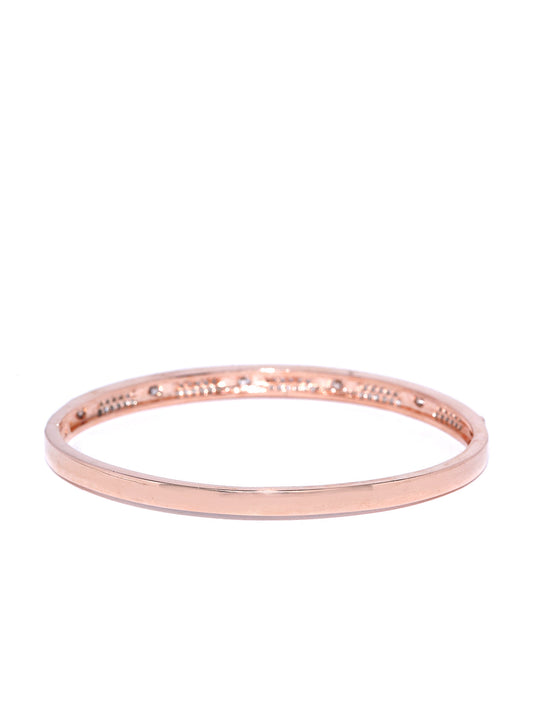 Priyaasi Women Rose Gold-Polished American Diamond Studded Bracelet - Swadesiicart