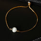 Priyaasi Women White Stone Rose Gold-Polished Spherical Link Bracelet - Noz2Toz