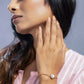 Priyaasi Women White Stone Rose Gold-Polished Spherical Link Bracelet - Swadesiicart