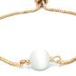 Priyaasi Women White Stone Rose Gold-Polished Spherical Link Bracelet - Swadesiicart