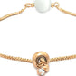 Priyaasi Women White Stone Rose Gold-Polished Spherical Link Bracelet - Swadesiicart