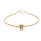 Priyaasi Women White Stone Rose Gold-Polished Spherical Link Bracelet - Swadesiicart