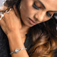 Priyaasi Women American Diamond Silver Plated Link Bracelet - Swadesiicart
