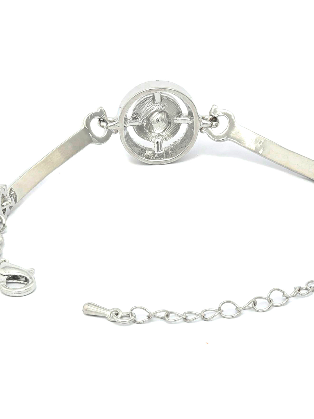 Priyaasi Women American Diamond Silver Plated Link Bracelet - Swadesiicart